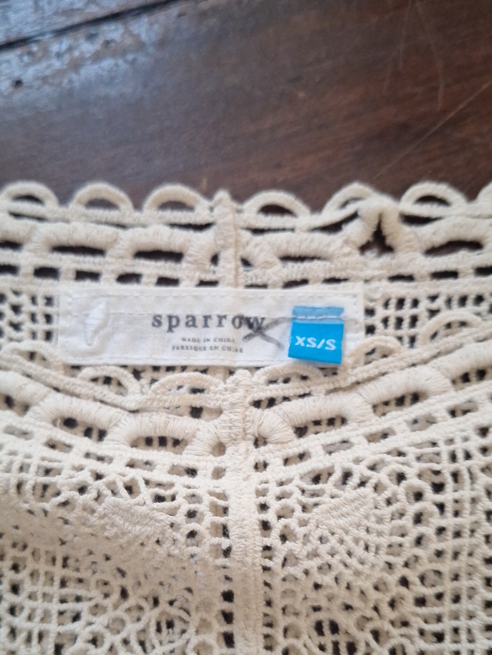sparrow Cream Crochet Overlay Blouse